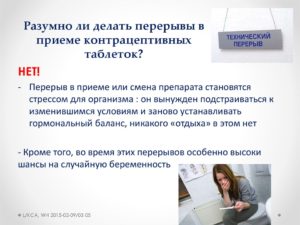 Перерыв в приёме противозачаточных